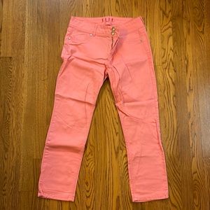 Peach Colored, High Waist Skinny Jeans from Elle Paris, Size 10